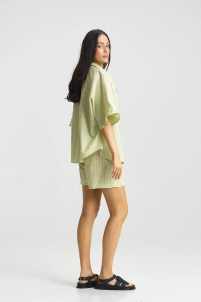 Костюм с шортами в полоску Green Erist store, цвет: зеленый, НФ-00001849 купить онлайн