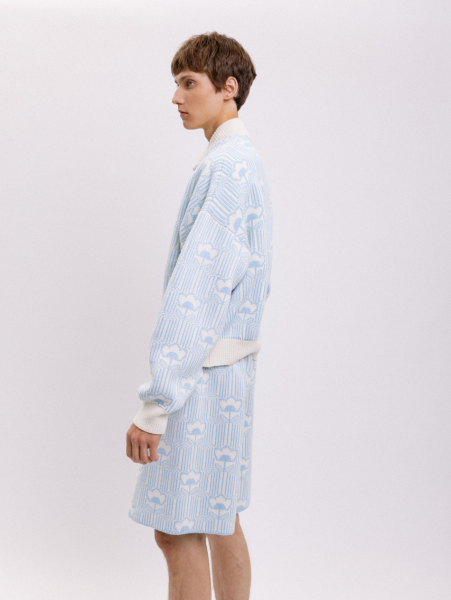 Шорты Street style Long CREATORÉ, цвет: молочный/голубой, 05-СТ02024/19.5 купить онлайн