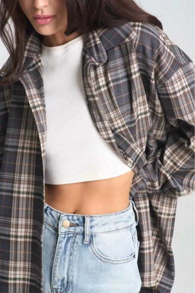 Рубашка в клетку Deep Grey Erist store, цвет: темно-серый НФ-00002428 |новая коллекция купить онлайн