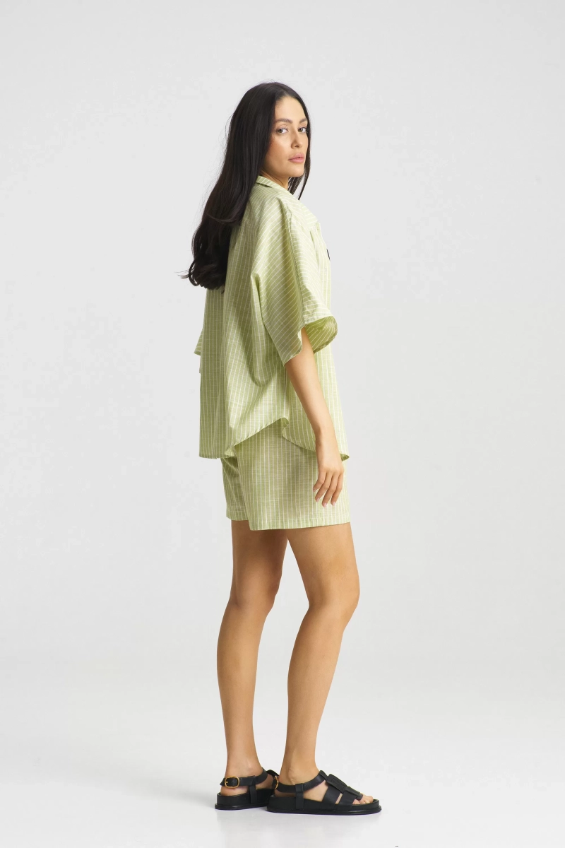 Костюм с шортами в полоску Green Erist store, цвет: зеленый, НФ-00001849 купить онлайн