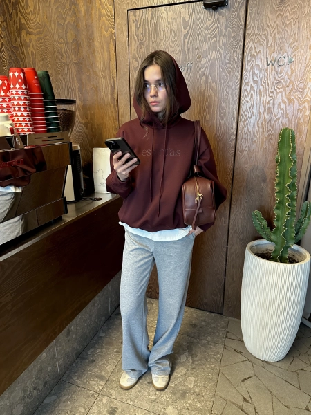 Худи утепленный essentials Ricoco, цвет: сливовый, 7027/3 купить онлайн