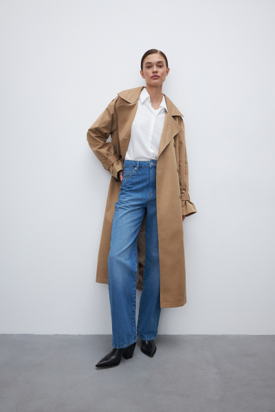 Тренч оверсайз Charmstore, цвет: бежевый, 5650-6224-1001 купить онлайн