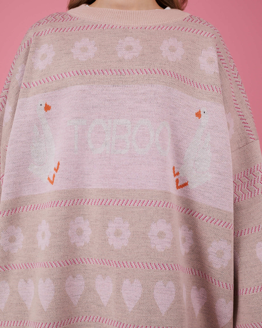 Свитер Гусиный паттерн TABOO, цвет: розовый, svguspat купить онлайн