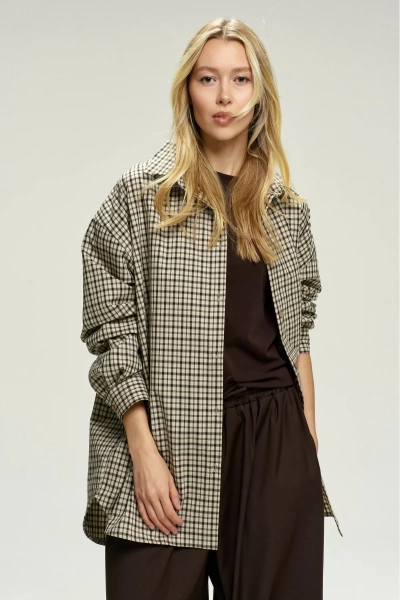 Рубашка Classic в клетку Beige Erist store, цвет: бежевый, НФ-00002684 купить онлайн