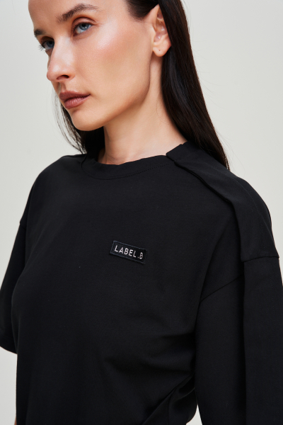 Платье мини асимметричное Label .B, цвет: Черный, Dr.04.3.52BLC купить онлайн
