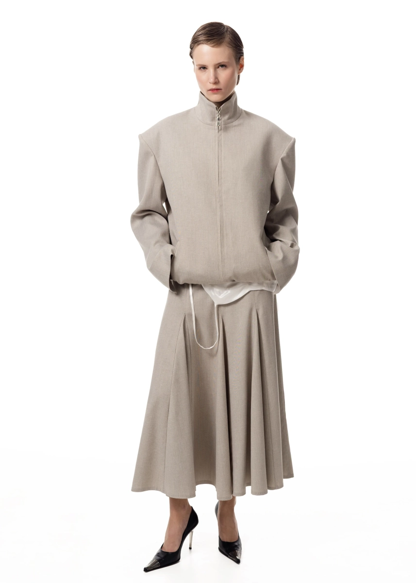Бомбер из костюмной ткани ASYA SEMYONOVA, цвет: BEIGE,  купить онлайн