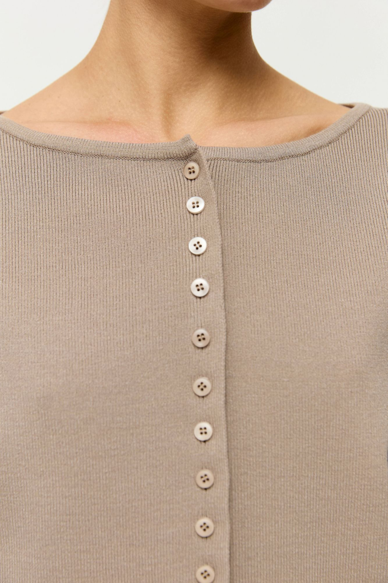 Кардиган приталенный из вискозы AROUND, цвет: Серо-бежевый, 252_36V03 купить онлайн