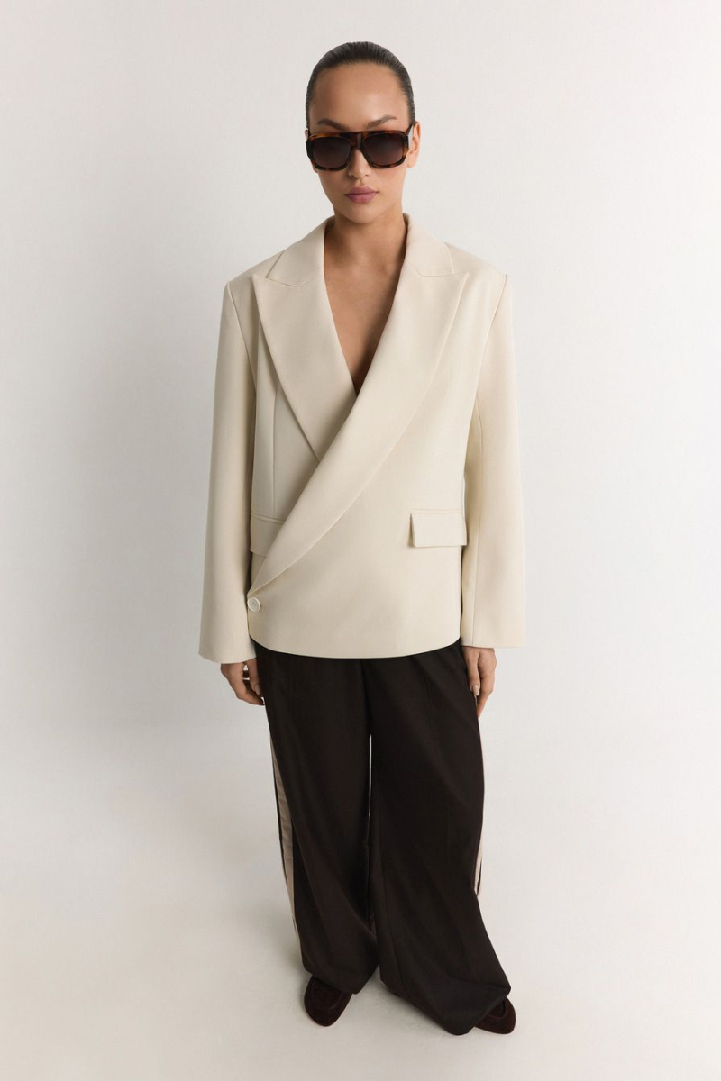 Жакет с запахом TOPTOP, цвет: молочный, TT.060.19436.120 купить онлайн