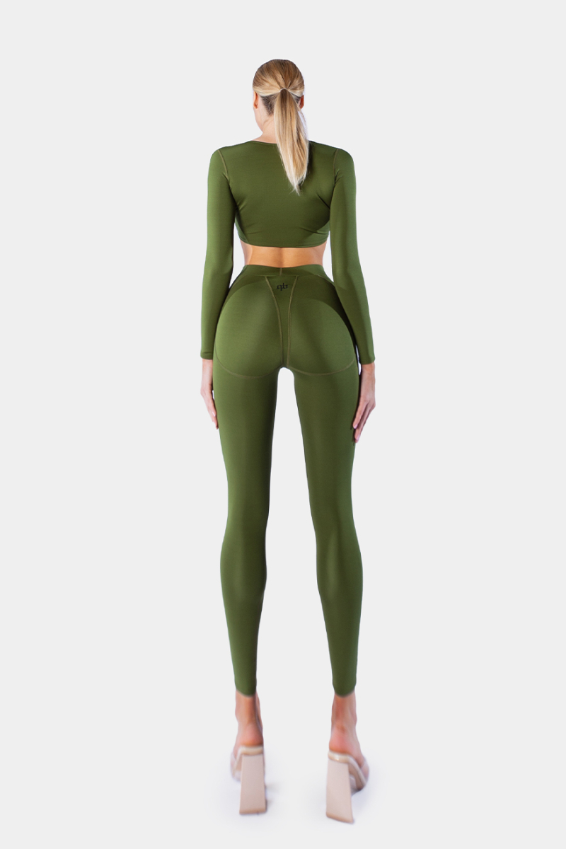 Кроп-топ Basic Long Sleeve qb A QUICK BUCK, цвет: Khaki  |новая коллекция купить онлайн