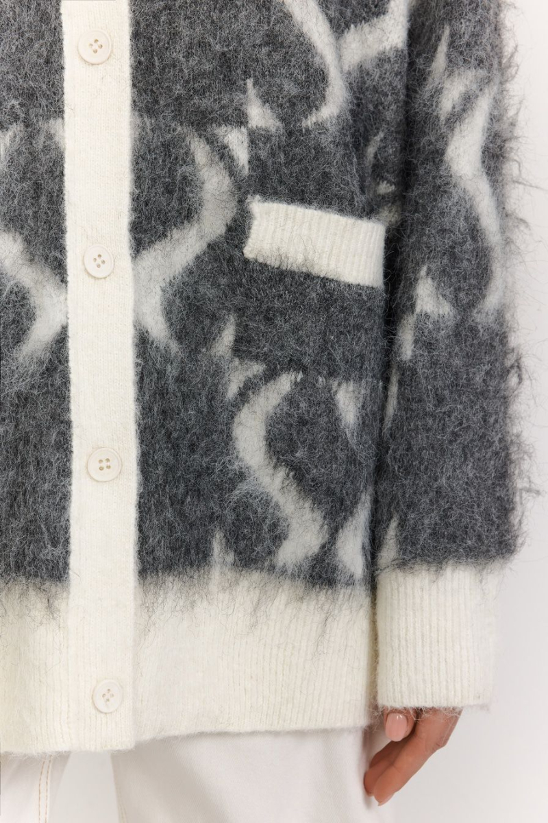 Кардиган с принтом TOPTOP, цвет: серый с принтом, TTS.051.16069.801 купить онлайн