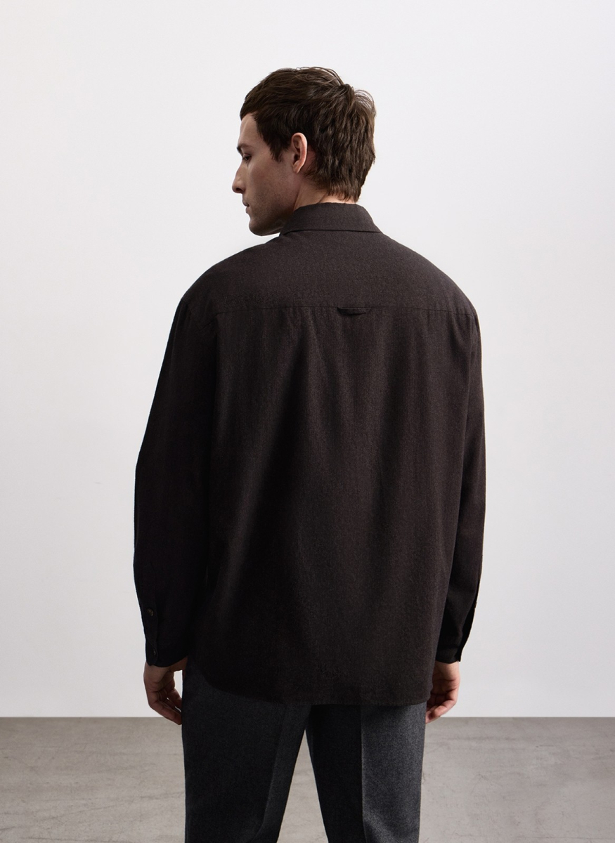 Рубашка из мягкого хлопка ALL WE NEED, цвет: темно-коричневый, 2603M1390-20 купить онлайн