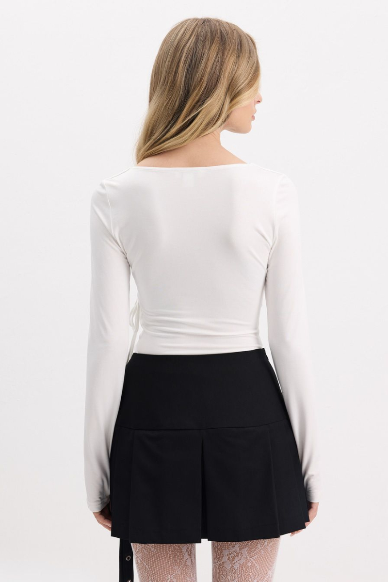 Боди с запахом и кулиской TOPTOP, цвет: молочный, TT.023.17024.120 купить онлайн