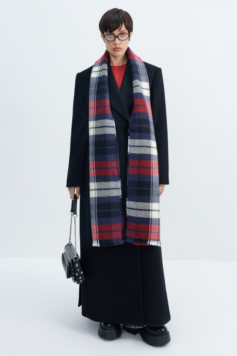 Шарф с принтом «клетка»