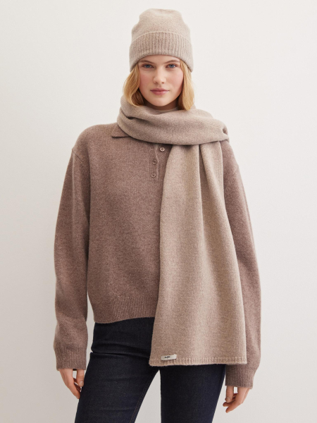 Шарф из шерсти мериноса и кашемира Chaika, цвет: коричневый AW25SF02-45 купить онлайн