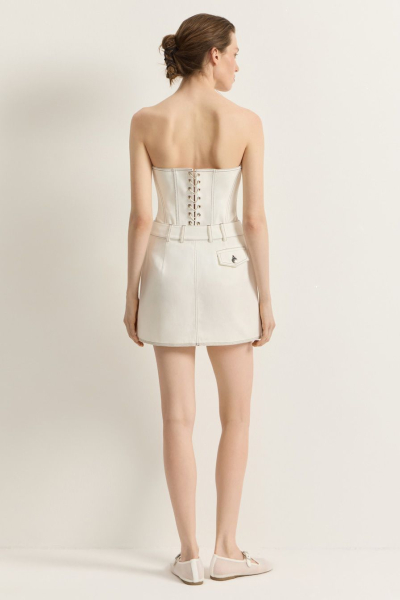 Юбка джинсовая из raw-денима TOPTOP, цвет: молочный, TTS.070.17388.120.02684 купить онлайн