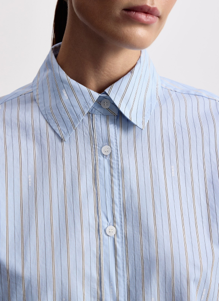 Рубашка из хлопка ALL WE NEED, цвет: голубой, 2603W1336-17 купить онлайн