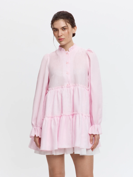 Платье-мини из льна