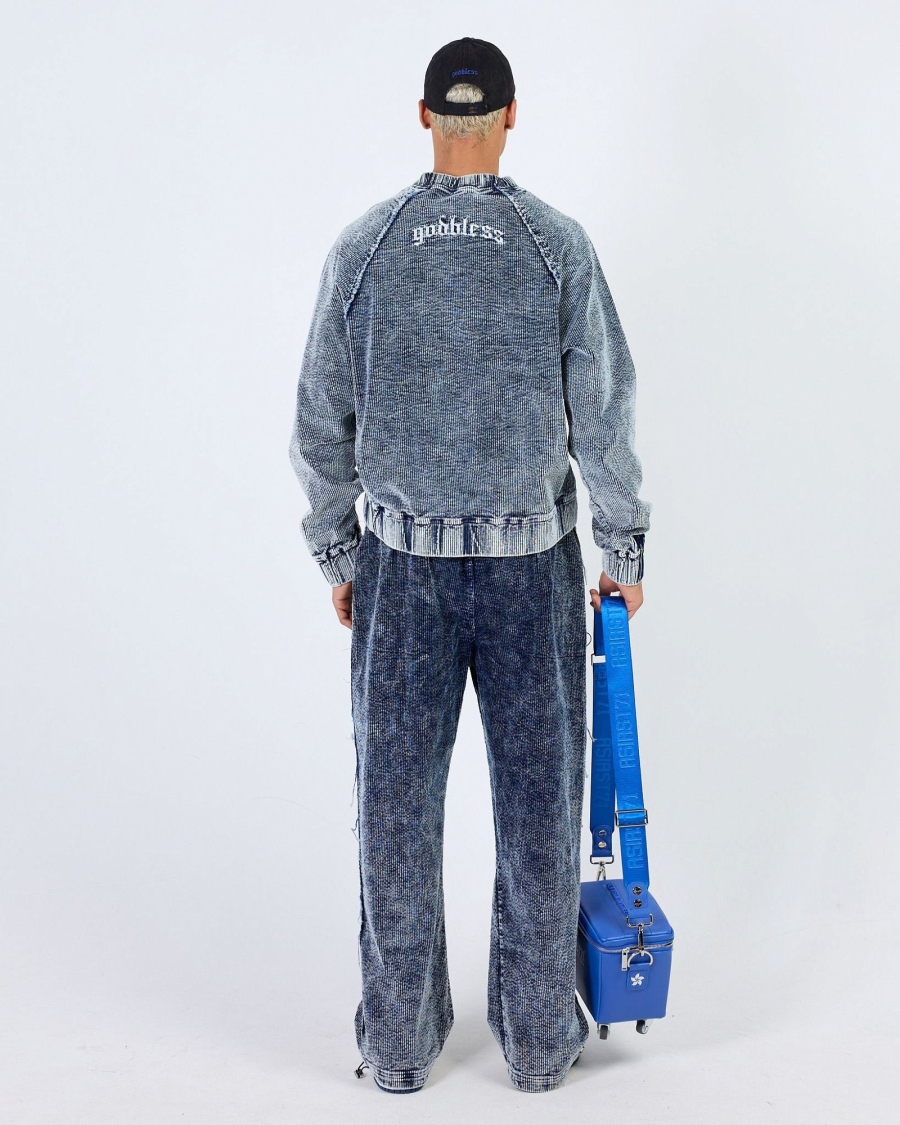 Джоггеры OUT SEAMS WASHED BLUE ASIA ST 71, цвет: синий, Ast71.jogg-seams-blue купить онлайн