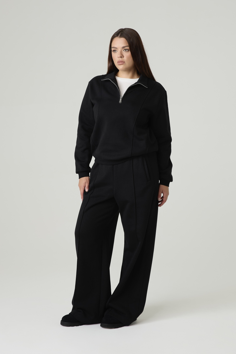 Брюки широкие из футера 4forms, цвет: Черный, 65477 купить онлайн