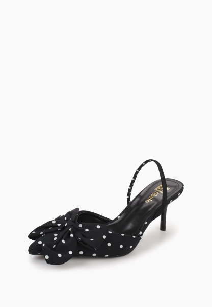 Туфли босоножки в горошек с бантом SBALO, цвет: Черный SL1 купить онлайн