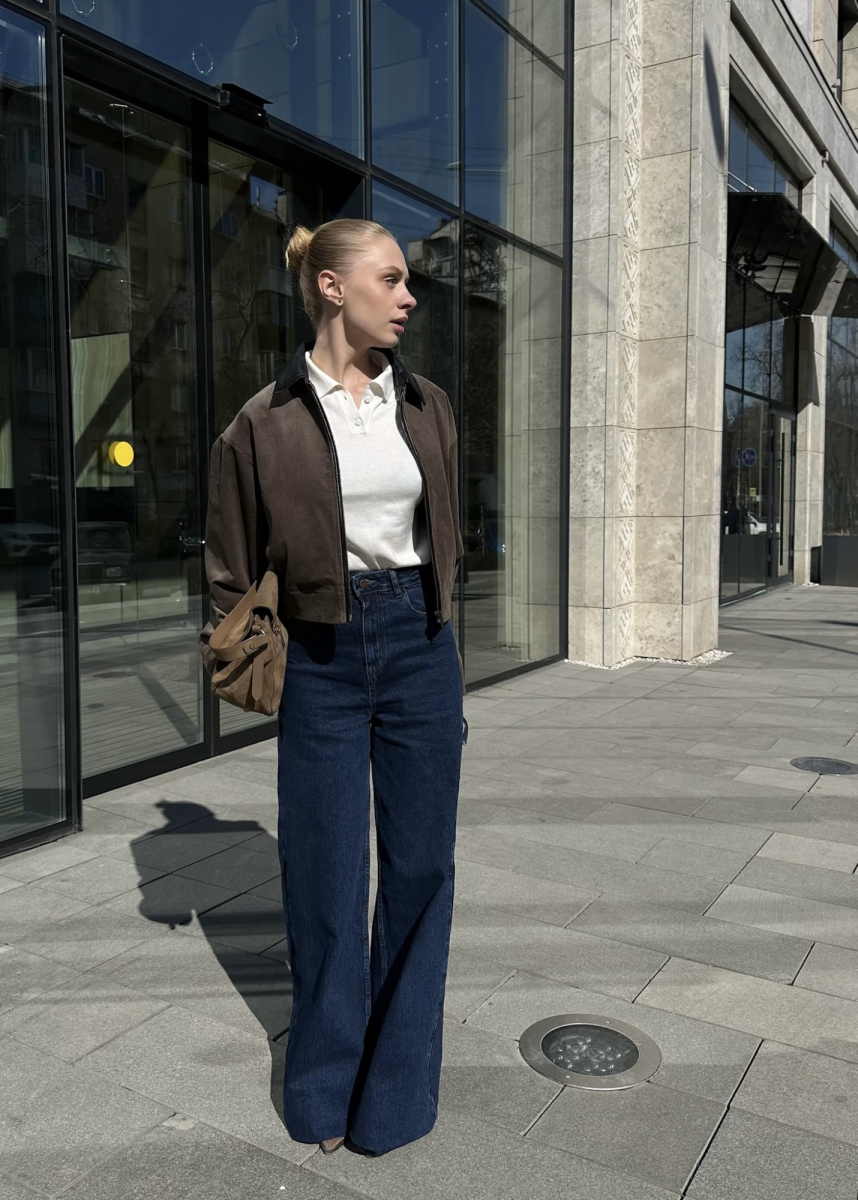 Джинсы Wide-leg DARK BLUE