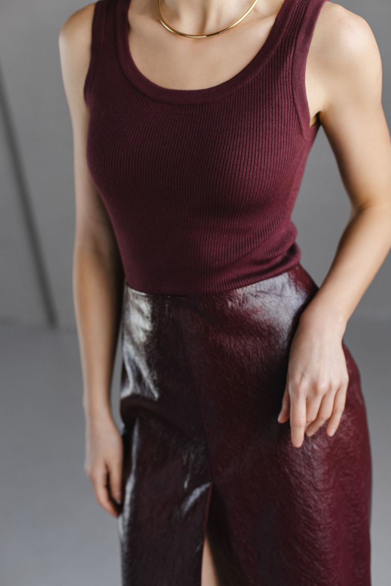 Майка из вискозы с шерстью VLVT, цвет: Бордовый, 00-00005167 купить онлайн