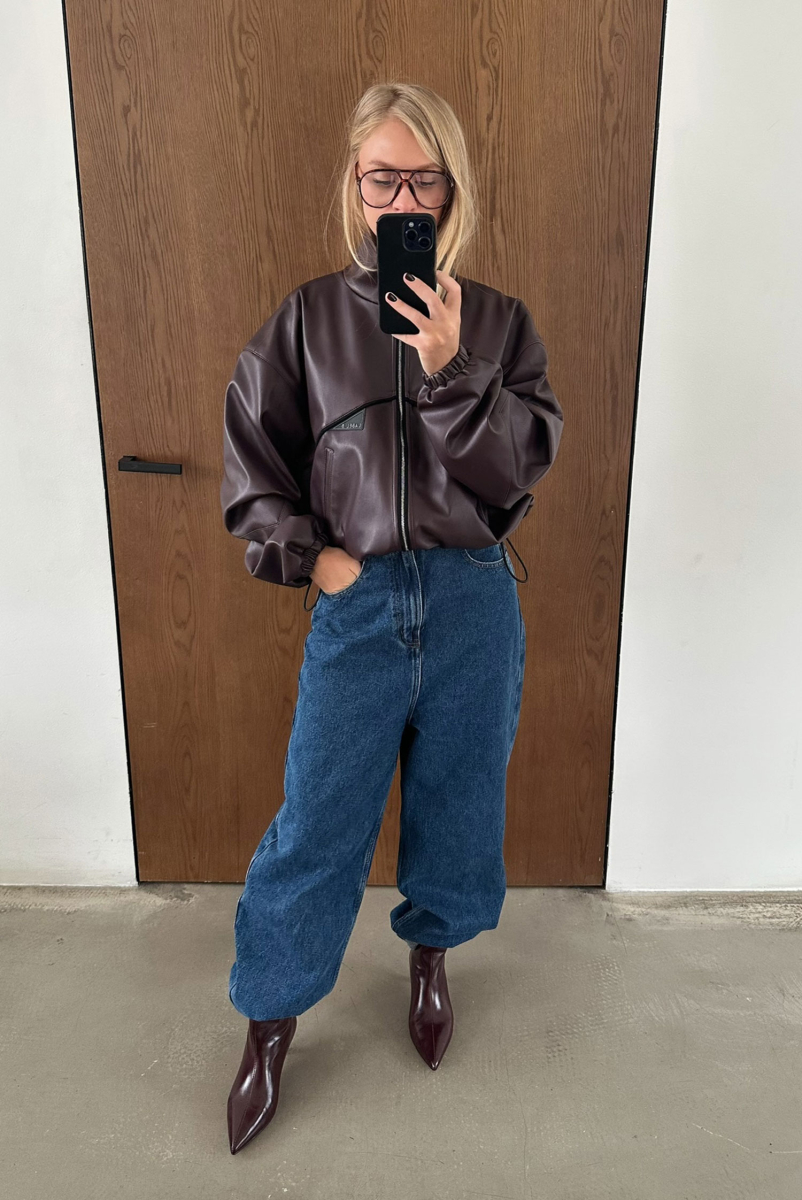 Куртка из экокожи BURGUNDY Label .B, цвет: Бордовый, Jc.01.4.41BRD купить онлайн