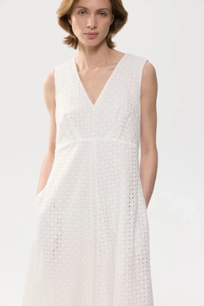 Платье макси из хлопка Broderie Anglaise Daisyknit, цвет: белый  |новая коллекция купить онлайн