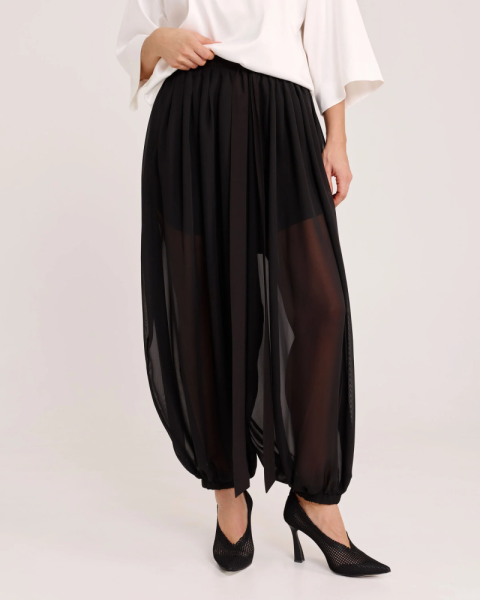 Брюки-шаровары из шифона BLACK