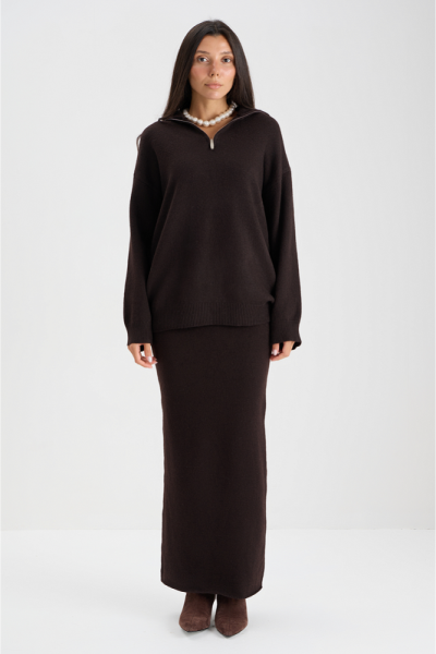 Костюм (джемпер на молнии + юбка)