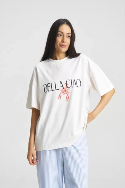 Футболка BELLA CIAO Erist store, цвет: молочный, НФ-00002213 купить онлайн