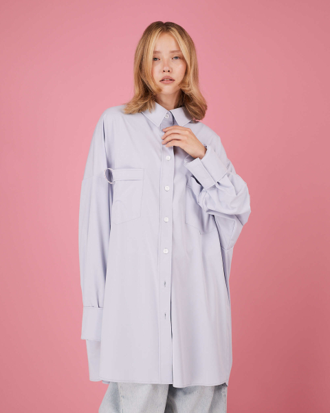 Рубашка макси овер #17 TABOO, цвет: серый, Rub17 купить онлайн