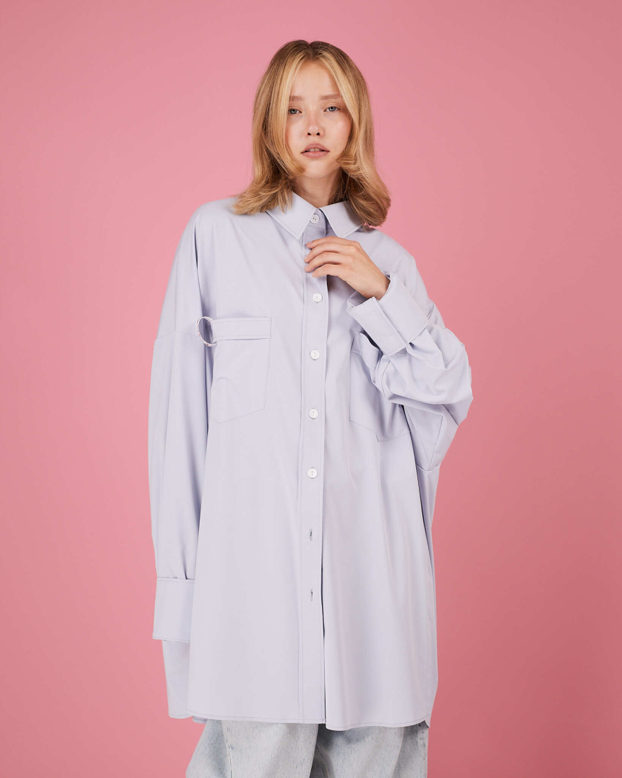 Рубашка макси овер #17 TABOO, цвет: серый, Rub17 купить онлайн