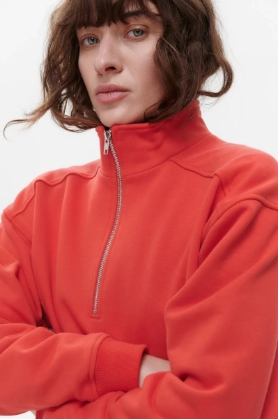 Свитшот на молнии Daisyknit, цвет: ягодный,  купить онлайн