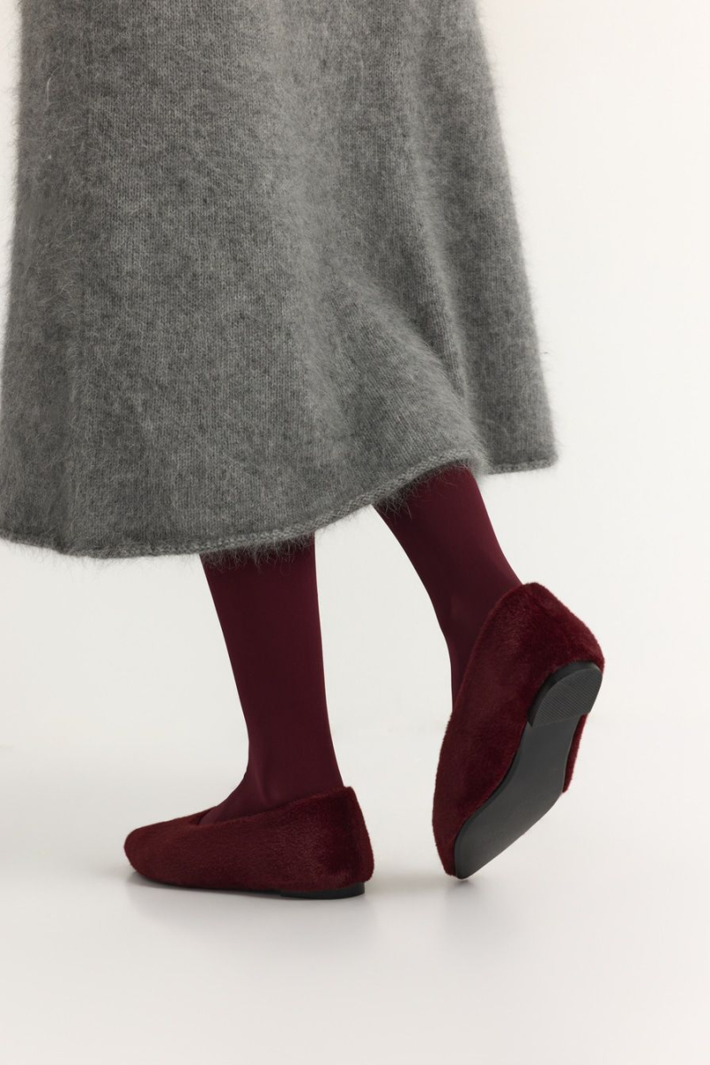 Балетки из экомеха Lera Nena, цвет: Бордовый LNU.106.18618.330 купить онлайн