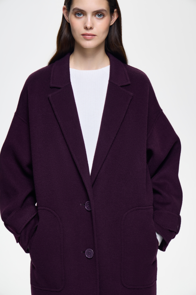 Пальто-кокон из шерсти DREAMS BY ALENA AKHMADULLINA, цвет: фиолетовый, 126101020204545/112000 купить онлайн