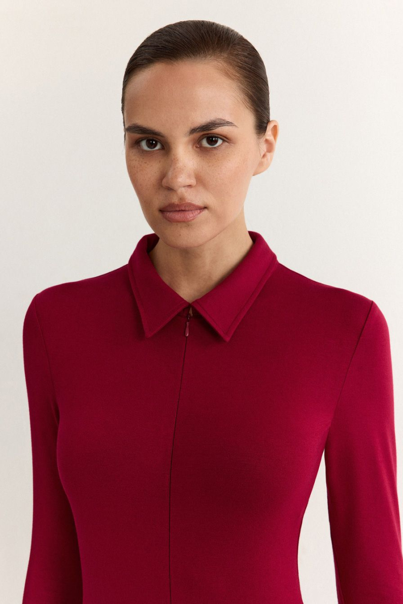 Боди из смесовой вискозы TOPTOP, цвет: Бордовый, TT.022.17927.330 купить онлайн