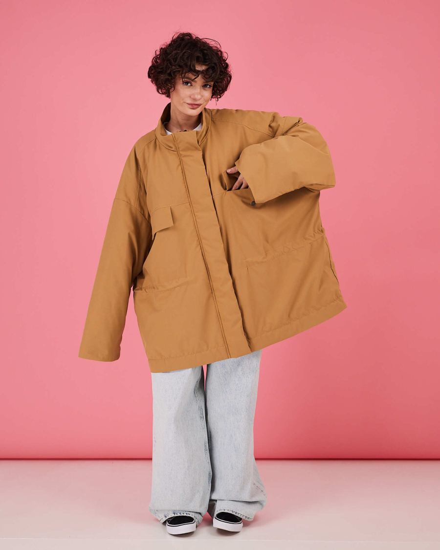 Куртка демисезонная с кулиской TABOO, цвет: горчица, KS05 купить онлайн