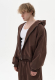 Оверсайз худи crop на молнии all., цвет: BROWN, 00454 купить онлайн