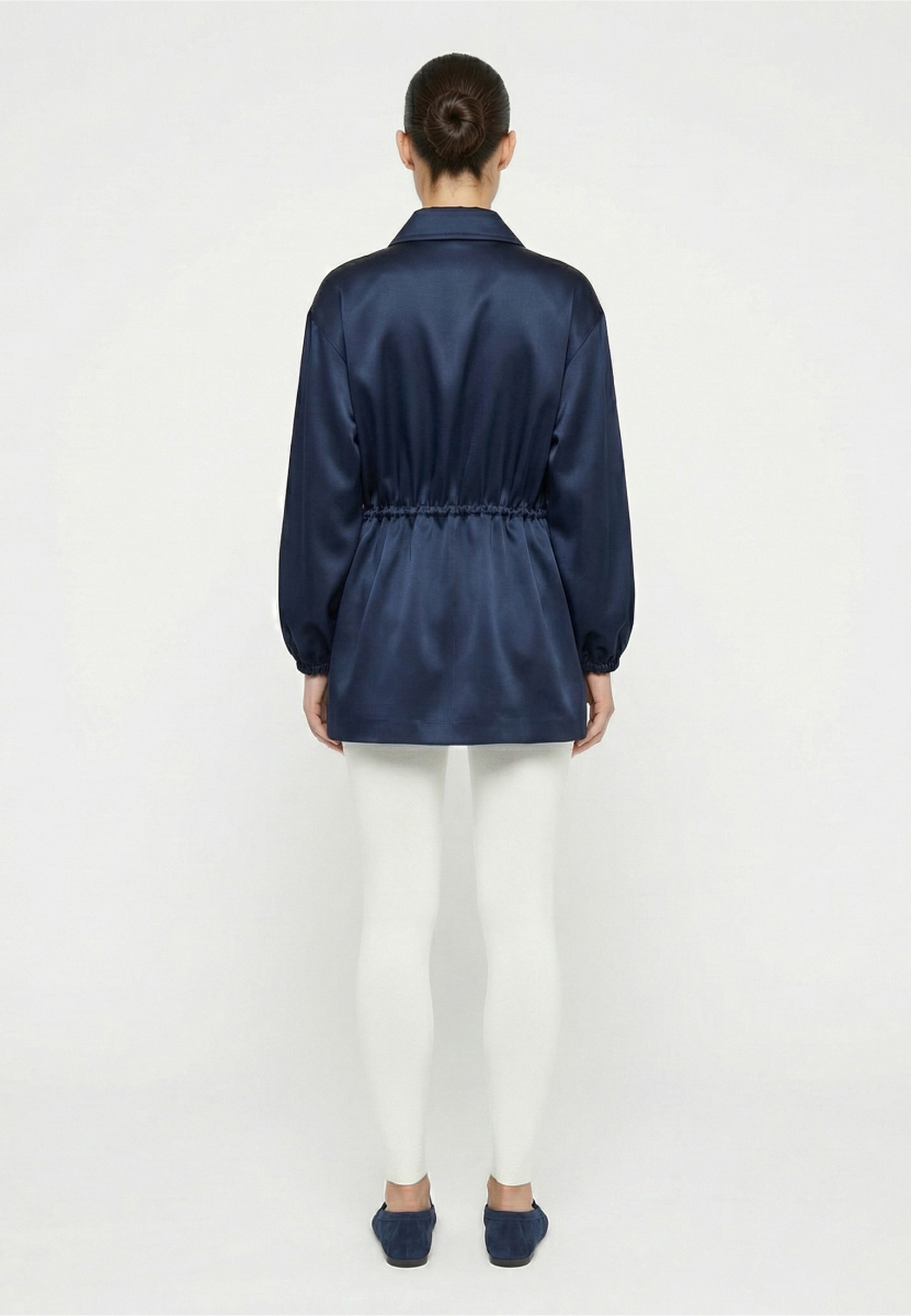 Куртка полуприлегающего силуэта из сатина REFERT, цвет: темно-синий, 02-4088/1-2511 купить онлайн