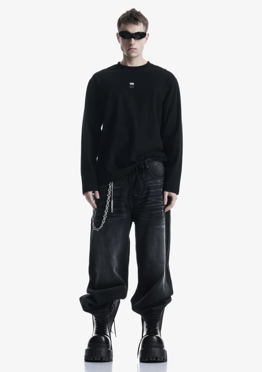 Широкие джинсы KRAKATAU, цвет: Черный, Ru223-1 купить онлайн