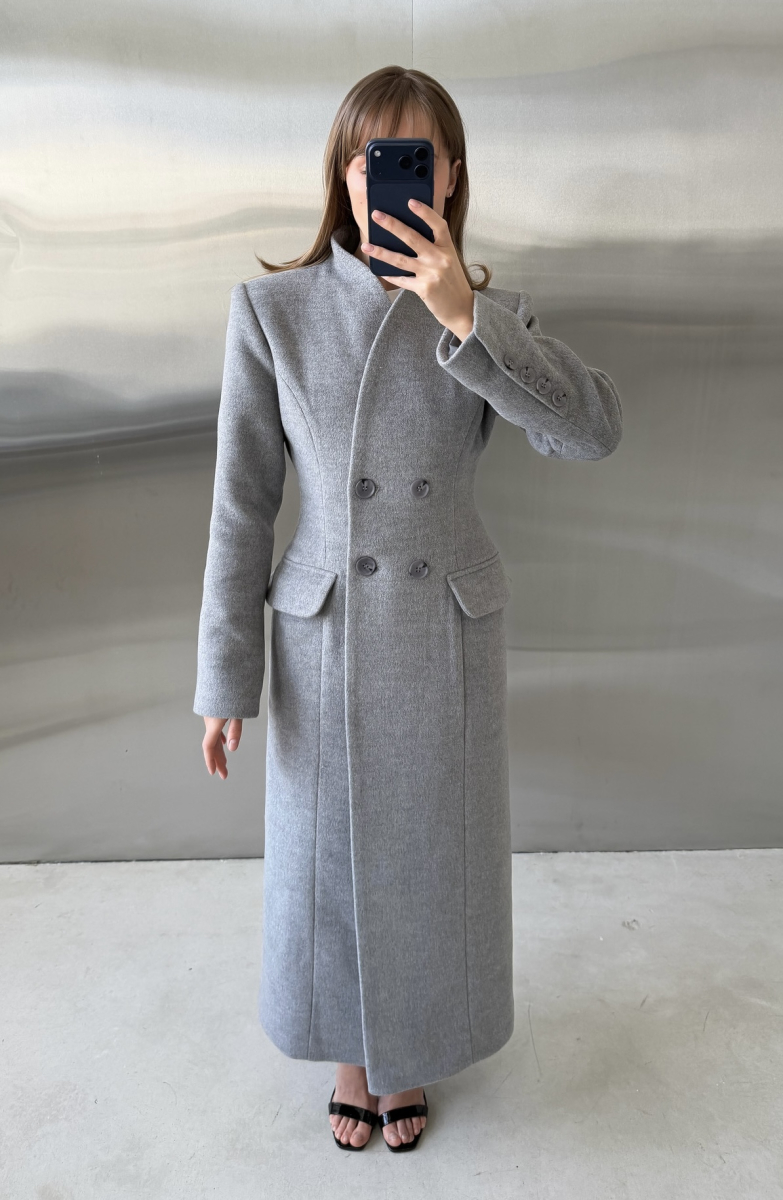 Пальто "Stephanie" серое Label .B, цвет: серый,  купить онлайн