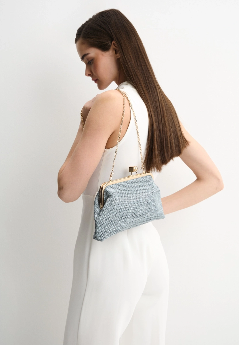 Сумка-клатч плетеная SBALO, цвет: голубой YL16538 купить онлайн