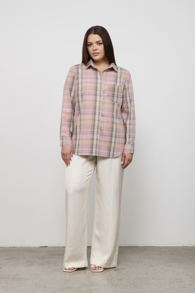 Рубашка в клетку 4forms, цвет: розовый, 00020151 купить онлайн