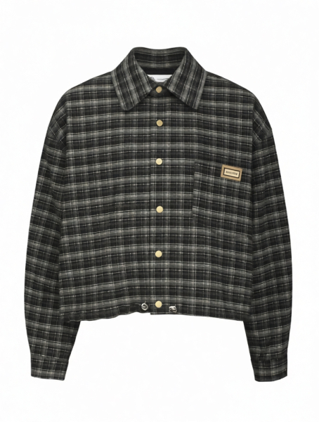 Рубашка в клетку укороченная