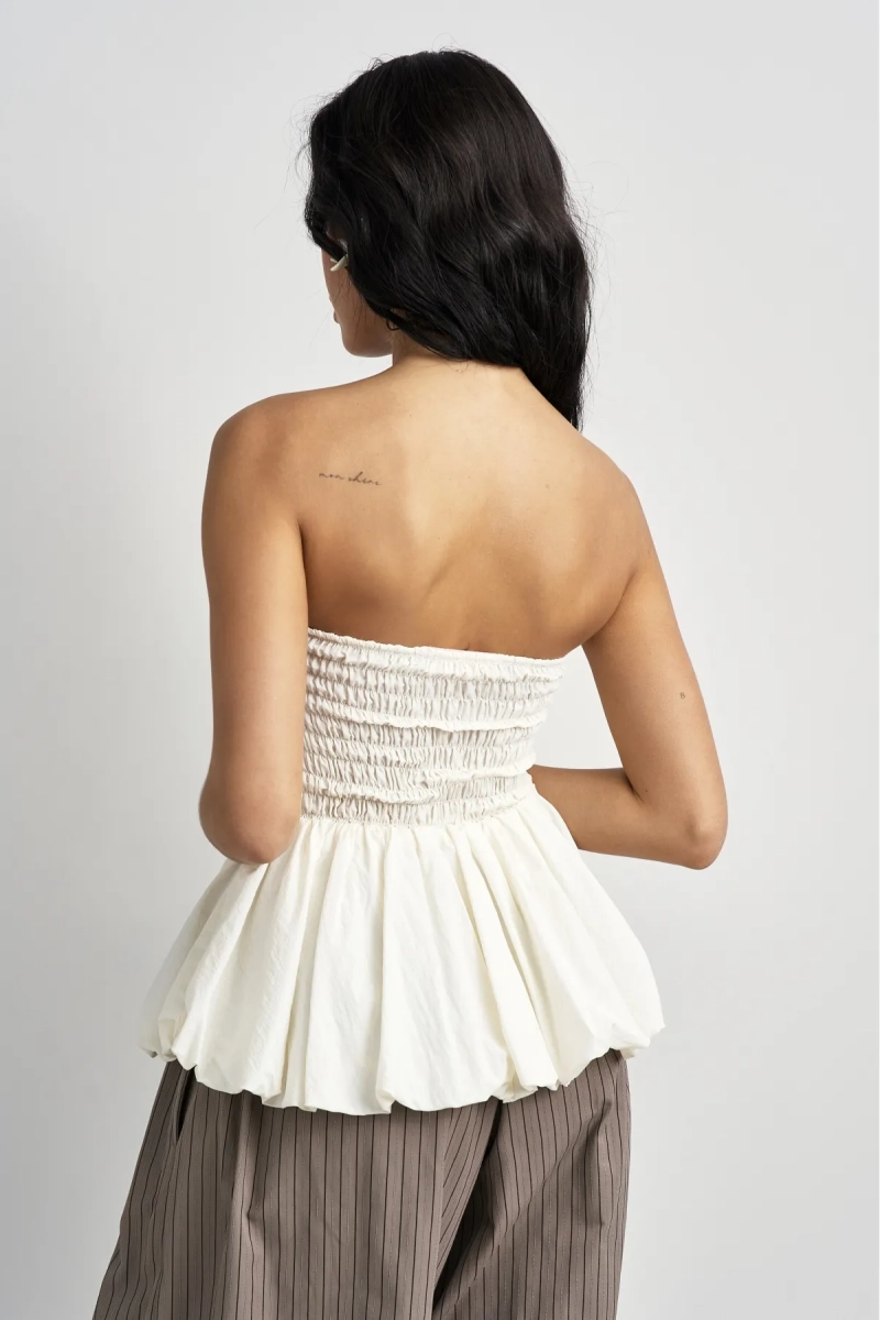 Топ-корсет с баской Erist store, цвет: белый, НФ-00003522 купить онлайн