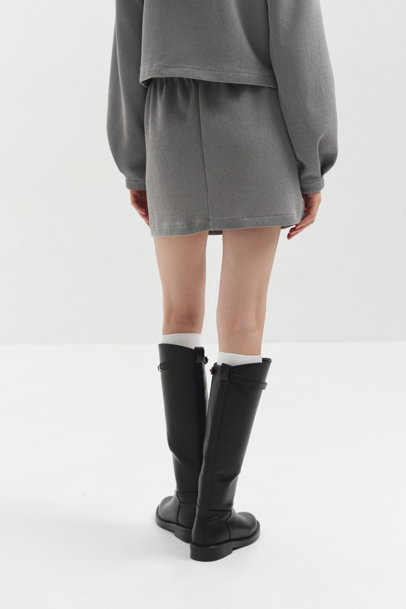 Юбка из фактурного трикотажа marte, цвет: серый,  купить онлайн