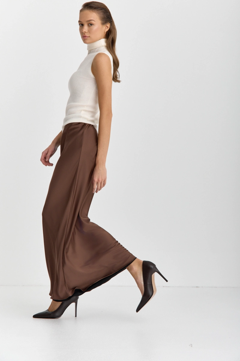 Юбка макси из двойной ткани