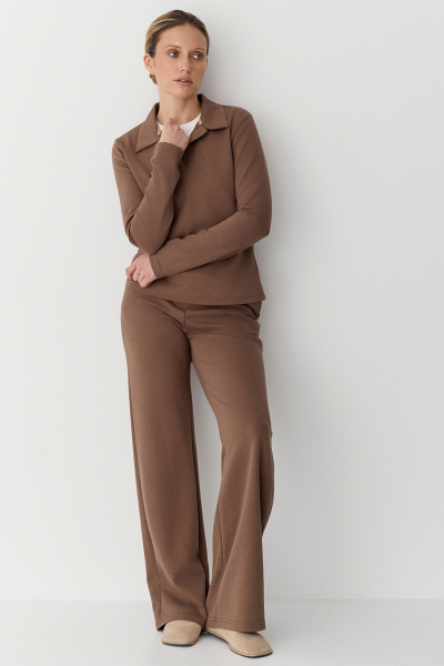 Брюки свободного кроя Ricoco, цвет: коричневый, 4085/4 купить онлайн