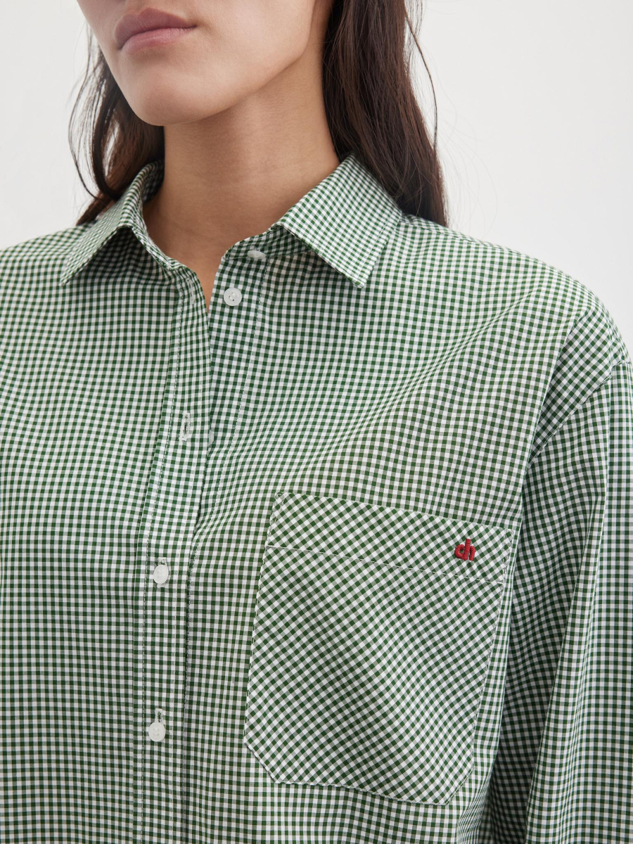Рубашка в клетку Chaika, цвет: зеленый, SS26BL03-180 купить онлайн